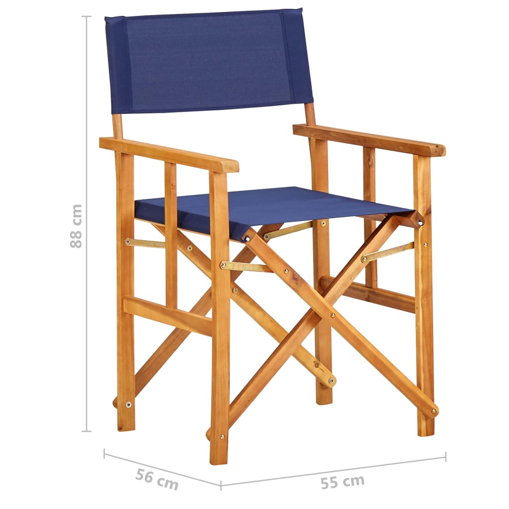 Sedie da Regista 2 pz in Legno Massello di Acacia Blu | homemem39