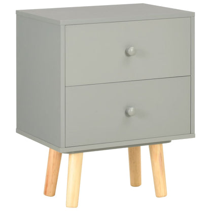 Comodini 2 pz Grigi 40x30x50 cm Legno Massello di Pino - homemem39