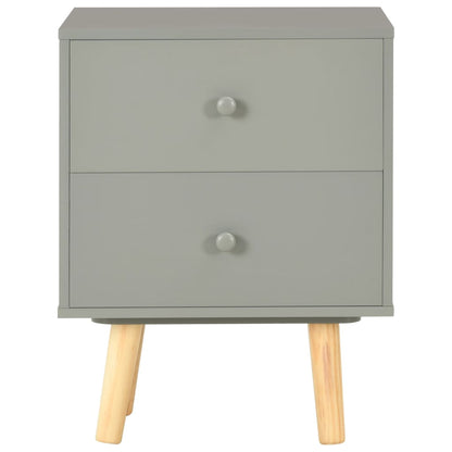 Comodini 2 pz Grigi 40x30x50 cm Legno Massello di Pino - homemem39