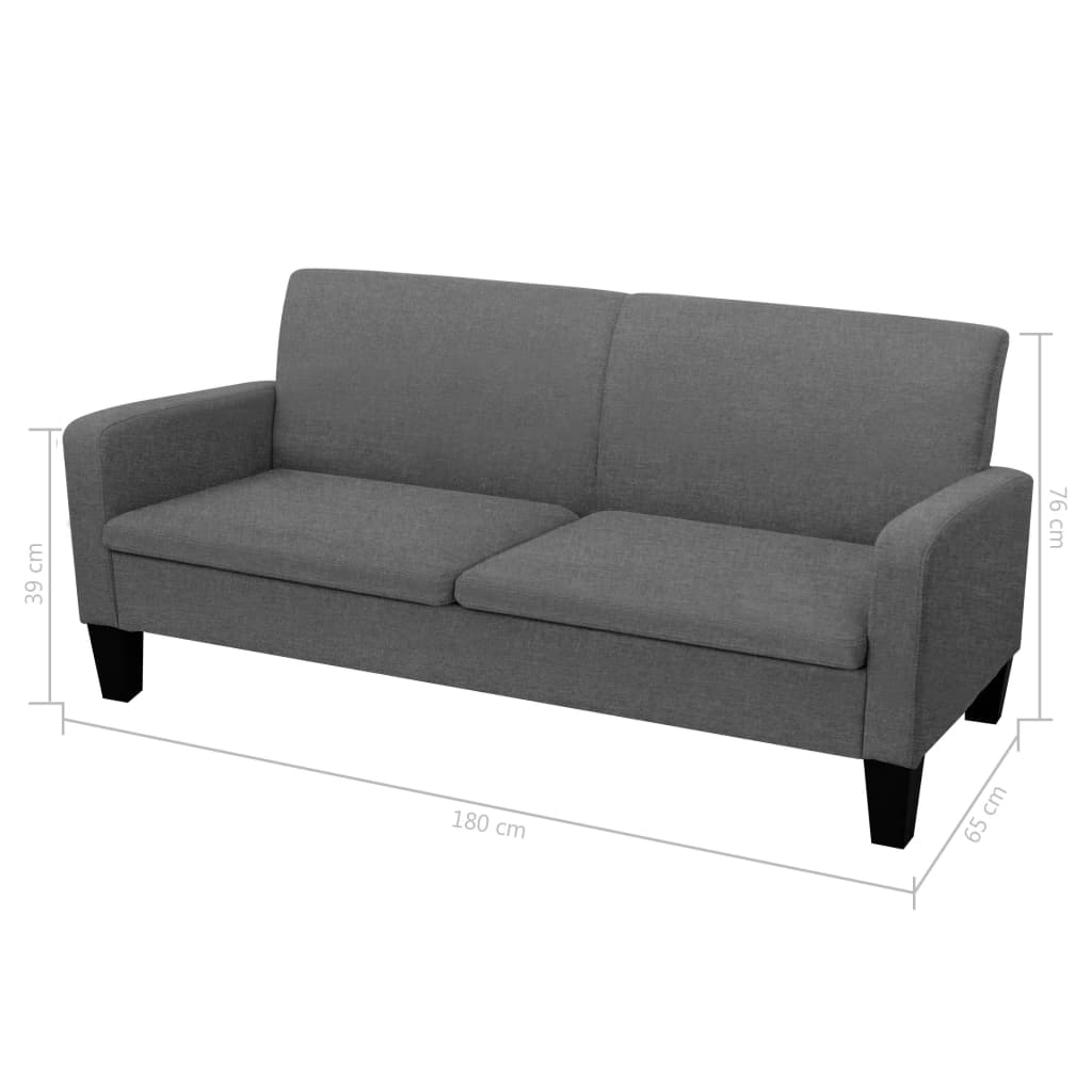 Set di Divani in Tessuto 2 pz Grigio Scuro | homemem39