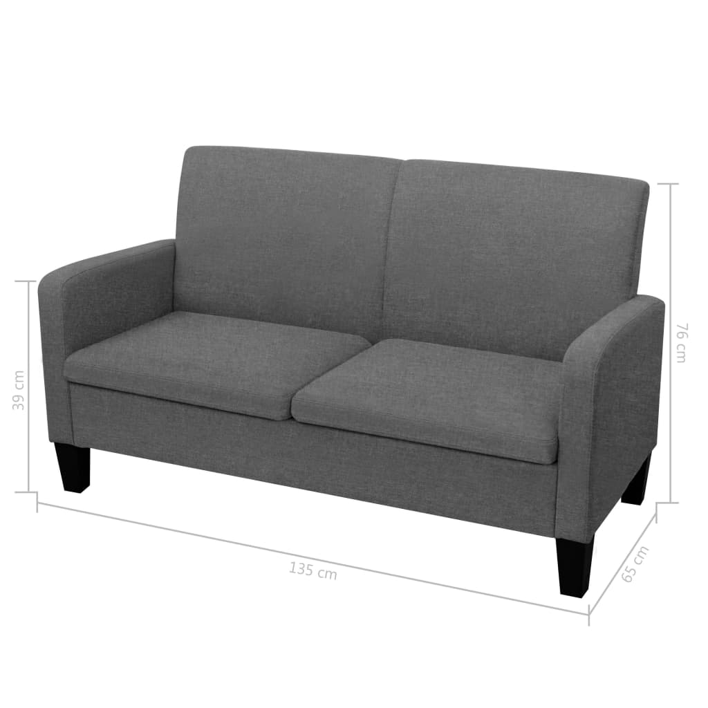 Set di Divani in Tessuto 2 pz Grigio Scuro | homemem39