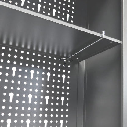 Armadio a Parete Stile Industriale in Metallo Grigio Nero | homemem39