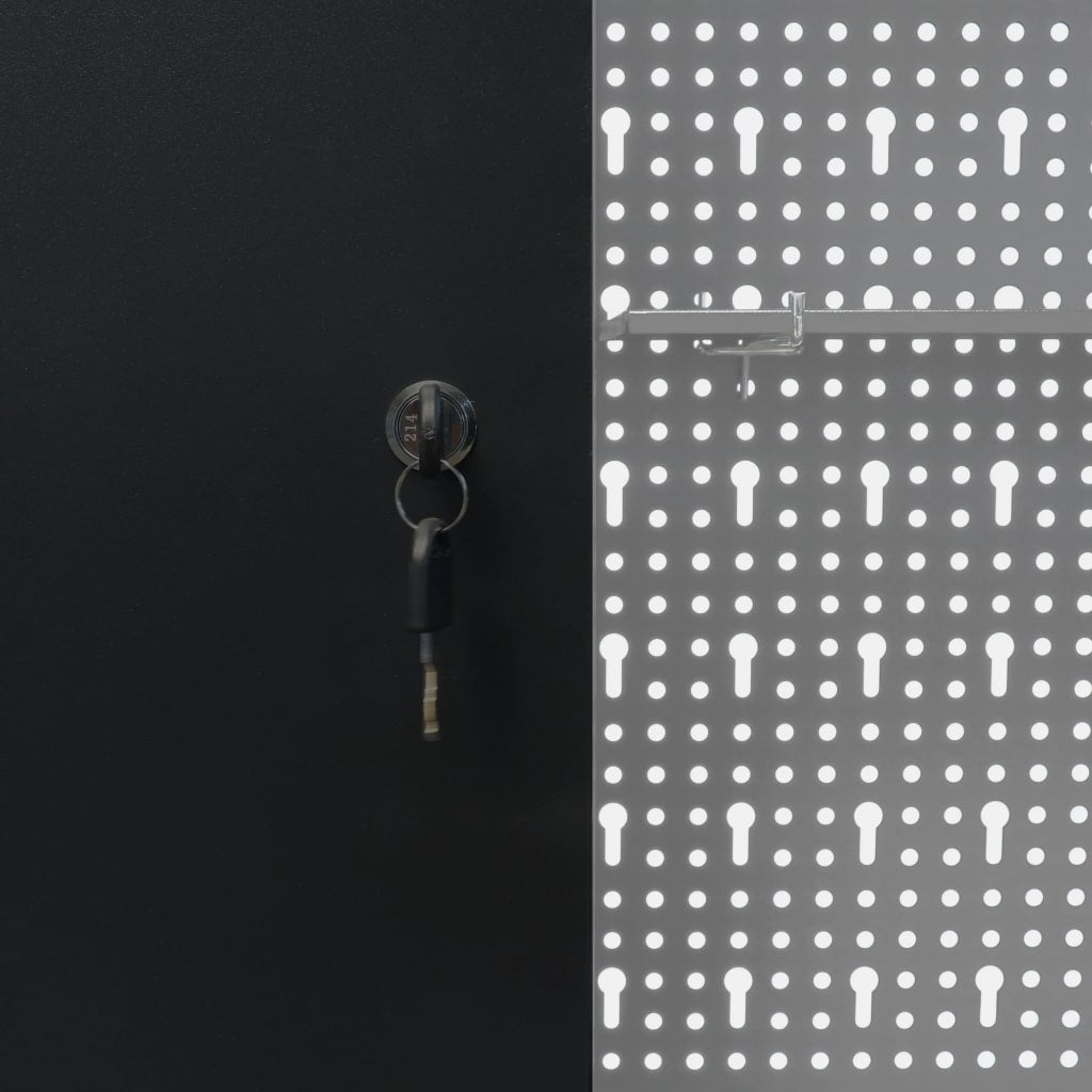 Armadio a Parete Stile Industriale in Metallo Grigio Nero | homemem39