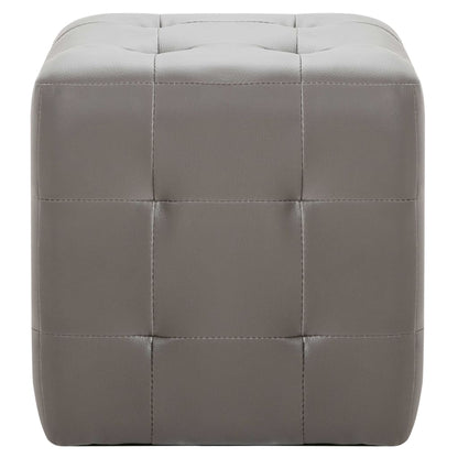 Pouf 2 pz Grigio 30x30x30 cm in Similpelle - homemem39