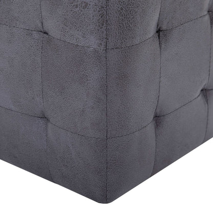 Pouf 2 pz Grigio 30x30x30 cm in Similpelle Scamosciata - homemem39