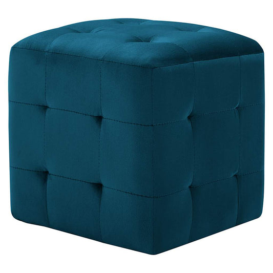 Pouf 2 pz Blu 30x30x30 cm in Velluto - homemem39