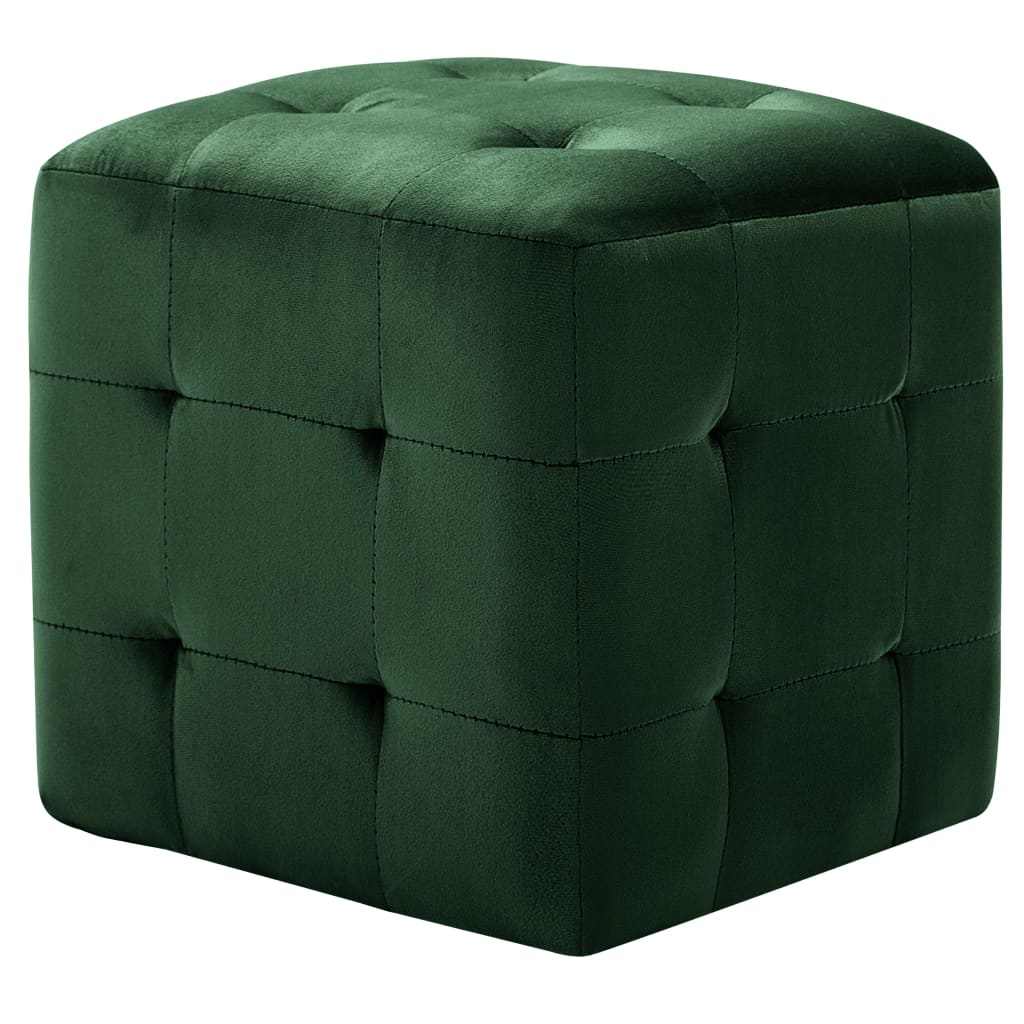 Pouf 2 pz Verde 30x30x30 cm in Velluto - homemem39