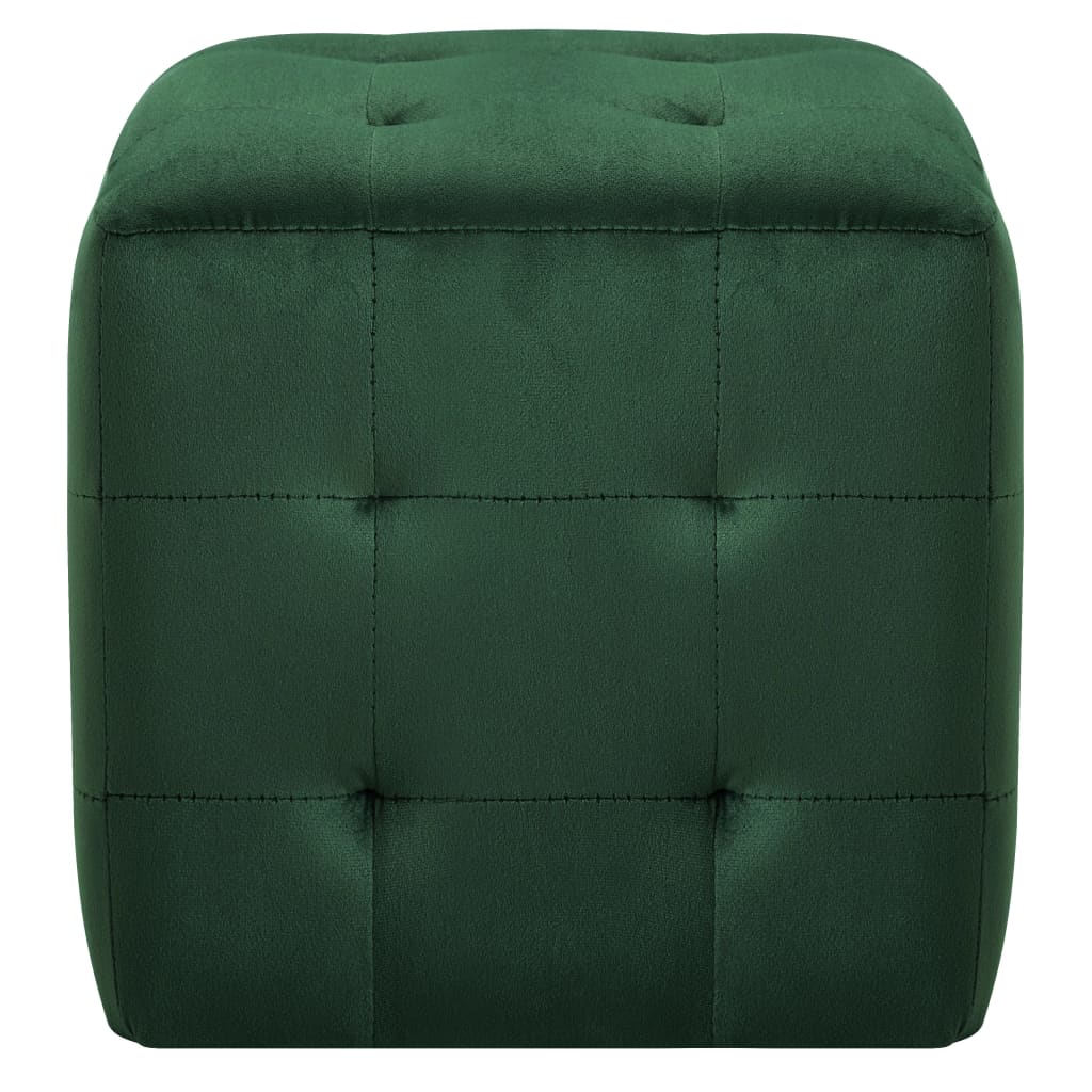 Pouf 2 pz Verde 30x30x30 cm in Velluto - homemem39