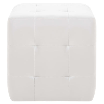 Pouf 2 pz Bianco 30x30x30 cm in Similpelle - homemem39