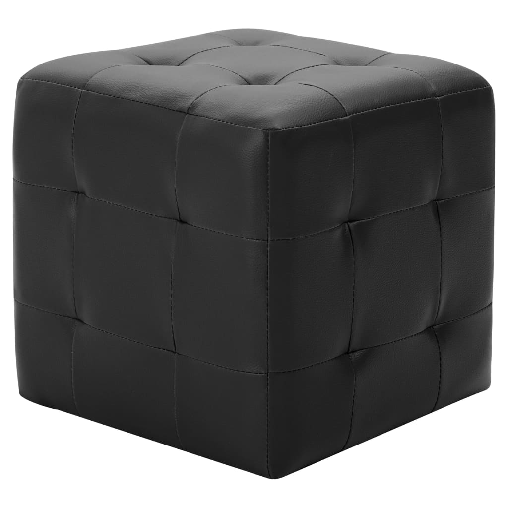 Pouf 2 pz Nero 30x30x30 cm in Similpelle - homemem39