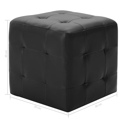 Pouf 2 pz Nero 30x30x30 cm in Similpelle - homemem39
