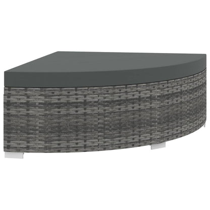 Set Divani da Giardino 6 pz con Cuscini in Polyrattan Grigio - homemem39