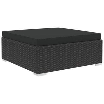 Set Divani da Giardino 5 pz con Cuscini in Polyrattan Nero - homemem39