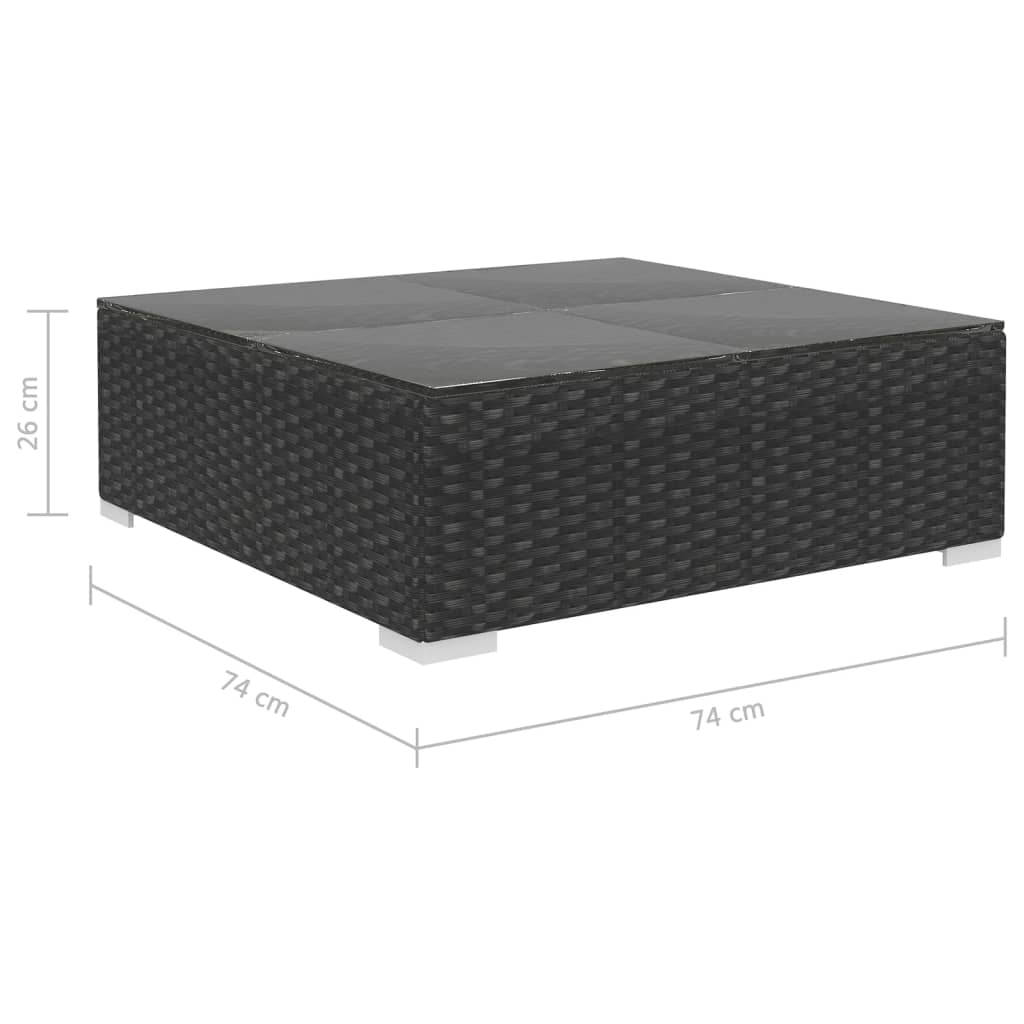 Set Divani da Giardino 5 pz con Cuscini in Polyrattan Nero - homemem39