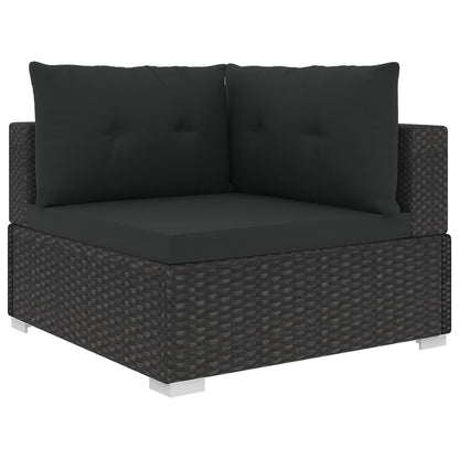 Set Divani da Giardino 6 pz con Cuscini in Polyrattan Nero - homemem39