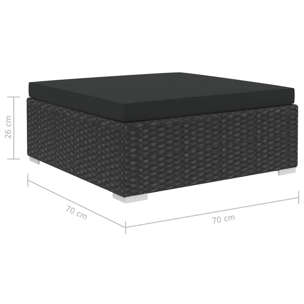 Set Divani da Giardino 8 pz con Cuscini in Polyrattan Nero | homemem39