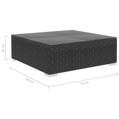 Set Divani da Giardino 8 pz con Cuscini in Polyrattan Nero | homemem39