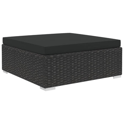Set Divani da Giardino 12 pz con Cuscini in Polyrattan Nero - homemem39