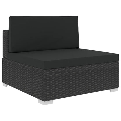 Set Divani da Giardino 12 pz con Cuscini in Polyrattan Nero - homemem39