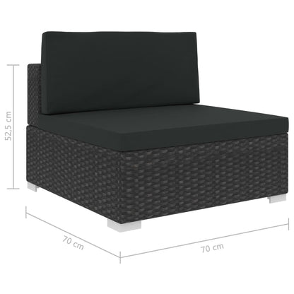 Set Divani da Giardino 12 pz con Cuscini in Polyrattan Nero - homemem39