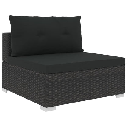 Set Divani da Giardino 10 pz con Cuscini in Polyrattan Nero - homemem39