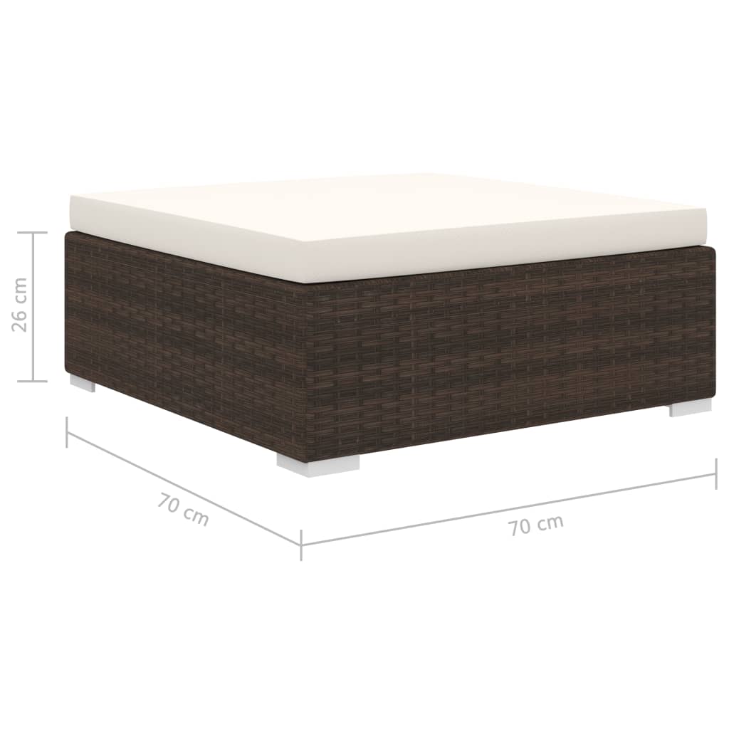 Set Divani da Giardino 8 pz con Cuscini in Polyrattan Marrone | homemem39