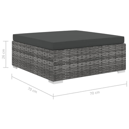 Set Divani da Giardino 4 pz con Cuscini in Polyrattan Grigio | homemem39