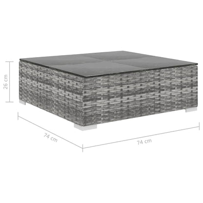 Set Divani da Giardino 4 pz con Cuscini in Polyrattan Grigio | homemem39