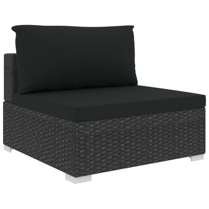 Set Divani da Giardino 5 pz con Cuscini in Polyrattan Nero - homemem39