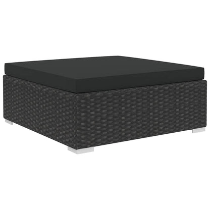 Set Divani da Giardino 5 pz con Cuscini in Polyrattan Nero - homemem39