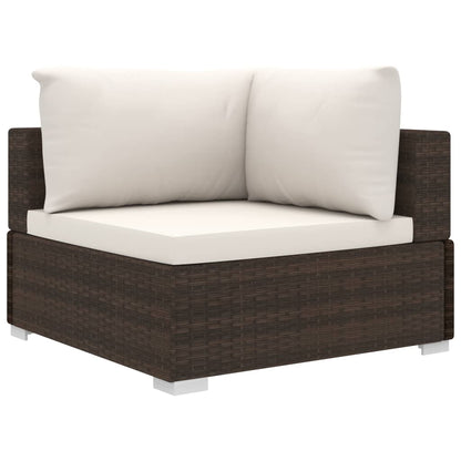 Set Divani da Giardino 11 pz con Cuscini in Polyrattan Marrone - homemem39