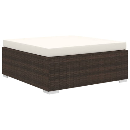 Set Divani da Giardino 11 pz con Cuscini in Polyrattan Marrone - homemem39
