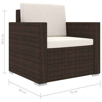 Set Divani da Giardino 11 pz con Cuscini in Polyrattan Marrone - homemem39