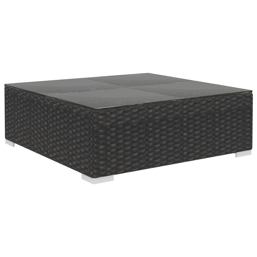 Set Divani da Giardino 11 pz con Cuscini in Polyrattan Nero - homemem39