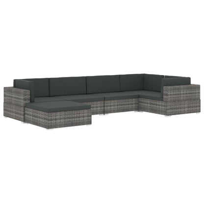 Seduta Centrale Modulare 1 pz con Cuscini in Polyrattan Nero - homemem39