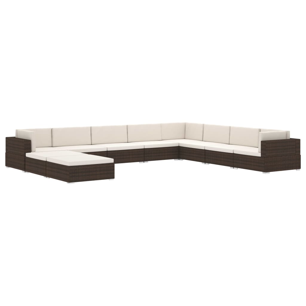 Seduta Centrale Modulare 1 pz con Cuscini in Polyrattan Grigio - homemem39