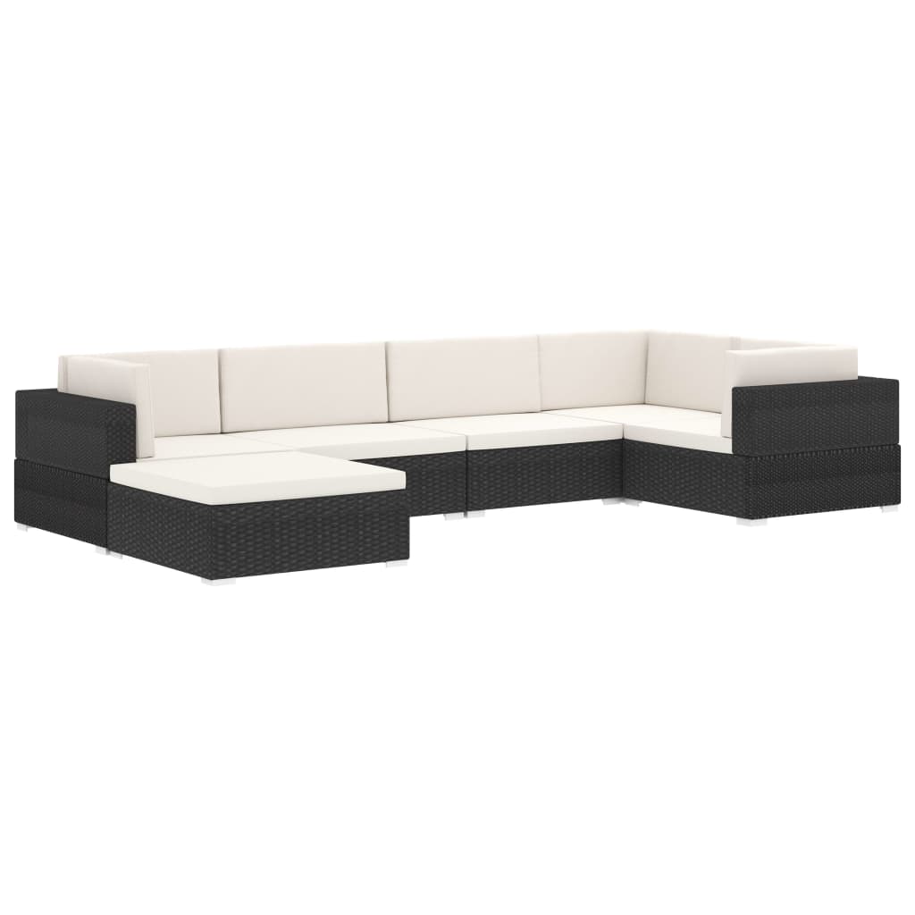 Poltrona Modulare ad Angolo 1 pz con Cuscini Polyrattan Grigio - homemem39