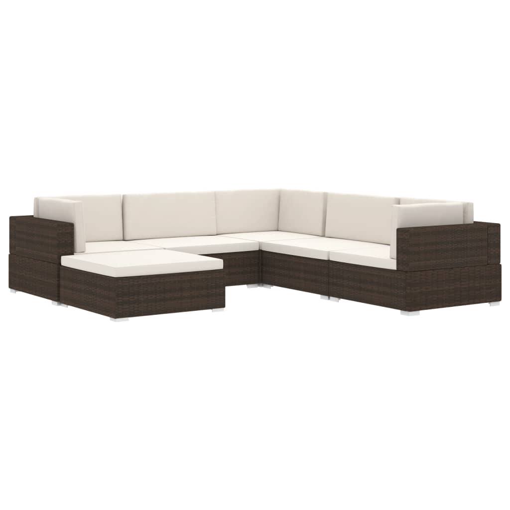 Poltrona Modulare ad Angolo 1 pz con Cuscini Polyrattan Grigio - homemem39