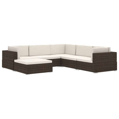 Poltrona Modulare ad Angolo 1 pz con Cuscini Polyrattan Grigio - homemem39