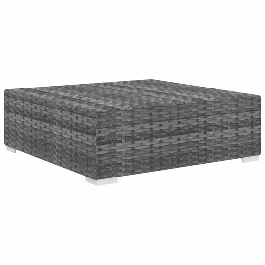 Poggiapiedi Modulare 1 pz con Cuscino in Polyrattan Grigio - homemem39