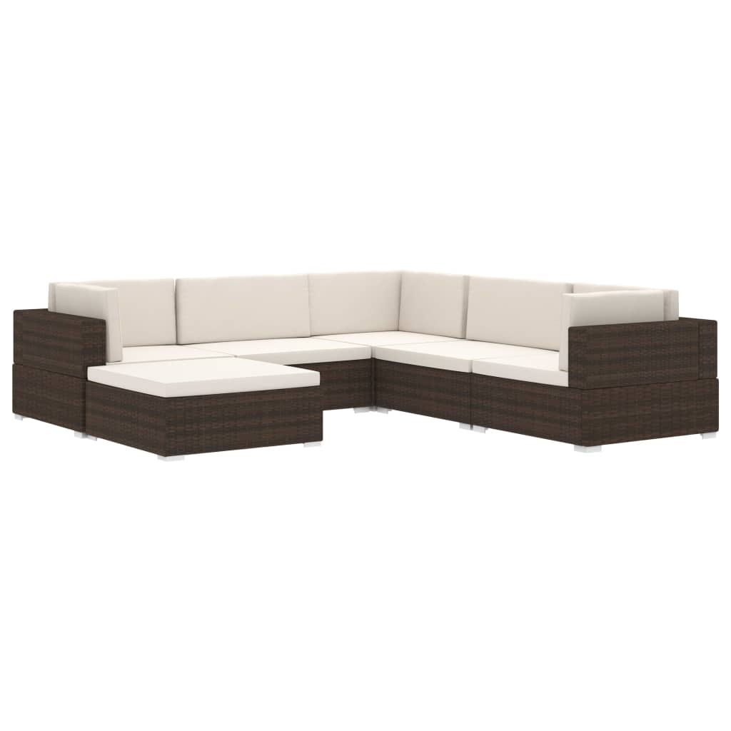 Poggiapiedi Modulare 1 pz con Cuscino in Polyrattan Nero | homemem39