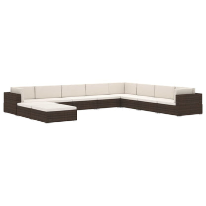 Poggiapiedi Modulare 1 pz con Cuscino in Polyrattan Nero | homemem39