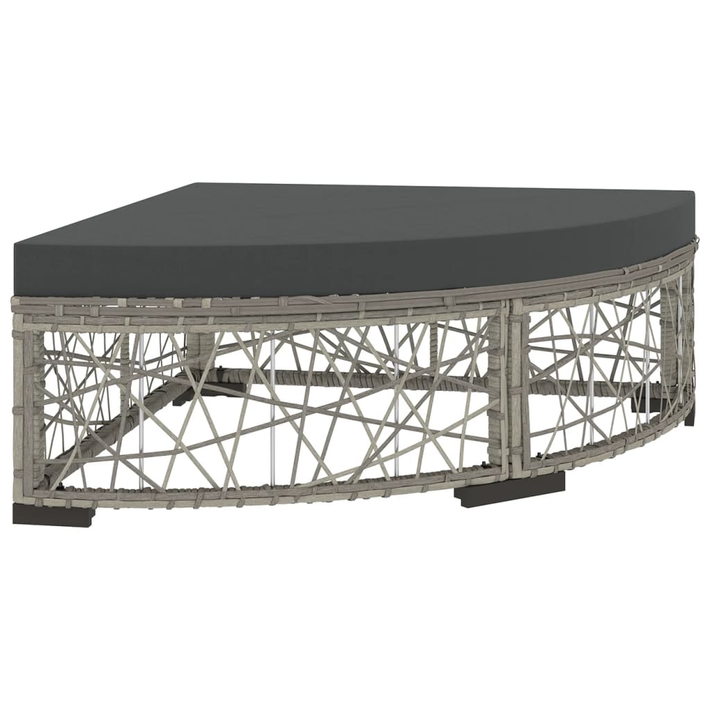 Set Divani da Giardino 6 pz con Cuscini in Polyrattan Grigio - homemem39