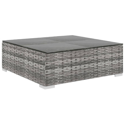 Set Divani da Giardino 10 pz con Cuscini in Polyrattan Grigio - homemem39