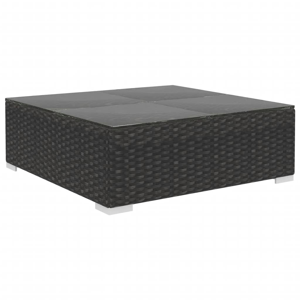 Set Divani da Giardino 10 pz con Cuscini in Polyrattan Nero - homemem39