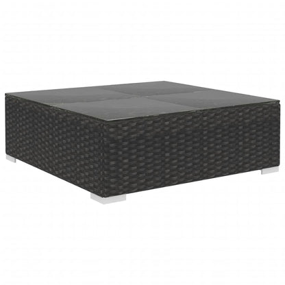 Set Divani da Giardino 10 pz con Cuscini in Polyrattan Nero - homemem39