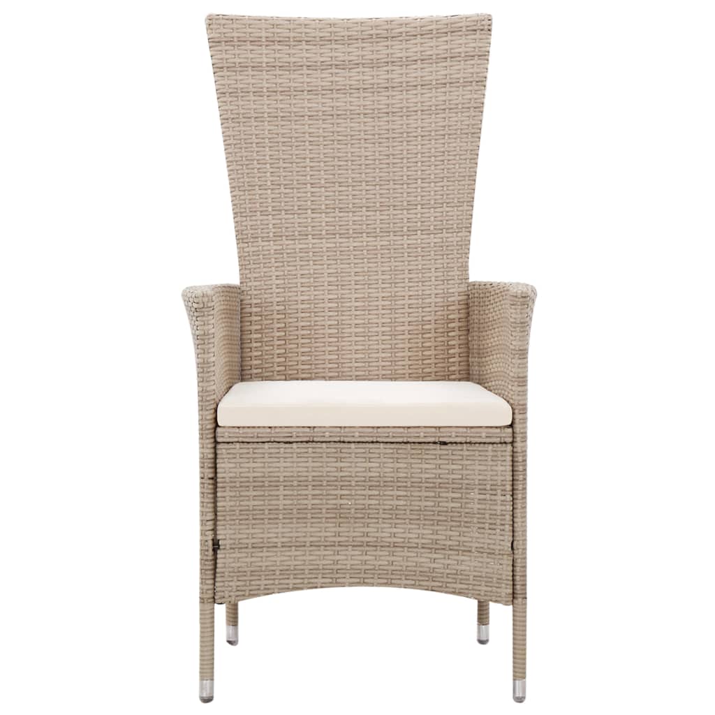 Set da Pranzo da Giardino 7 pz con Cuscini in Polyrattan Beige | homemem39