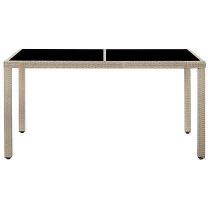 Set da Pranzo da Giardino 7 pz con Cuscini in Polyrattan Beige | homemem39