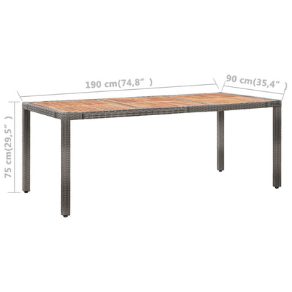 Set da Pranzo da Esterno 9 pz con Cuscini in Polyrattan Grigio | homemem39