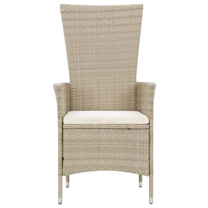 Set da Pranzo da Giardino 9 pz con Cuscini in Polyrattan Beige | homemem39